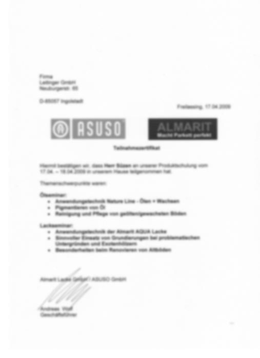 Schulungsnachweis Almarit, Emrah Süzen